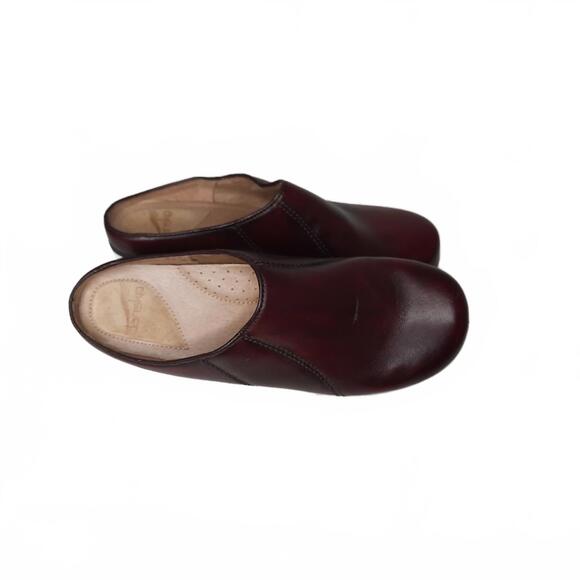 Dansko Women's Burgundy Leather Slip-On Clogs Size 41 - Picture 2 of 6